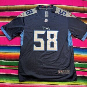 Nike Tennessee‎ Titans Harold Landry III #58 Jersey Mens Large On Field NFL Blue
